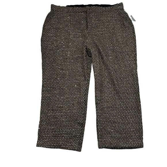 Worthington Jason Bolden Womens Plus Size 24W Gold Multi Sequin Tweed Pants NWT - Picture 1 of 9